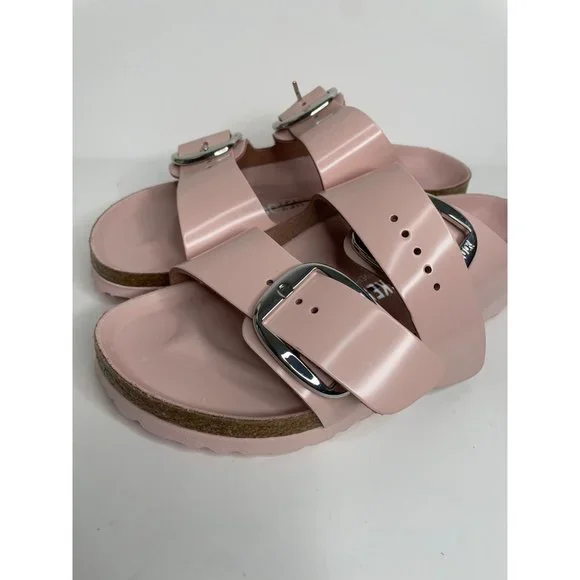 Birkenstock Arizona Big Buckle Sandal High Shine Pink Leather Patent 36 US 5 - Picture 4 of 7
